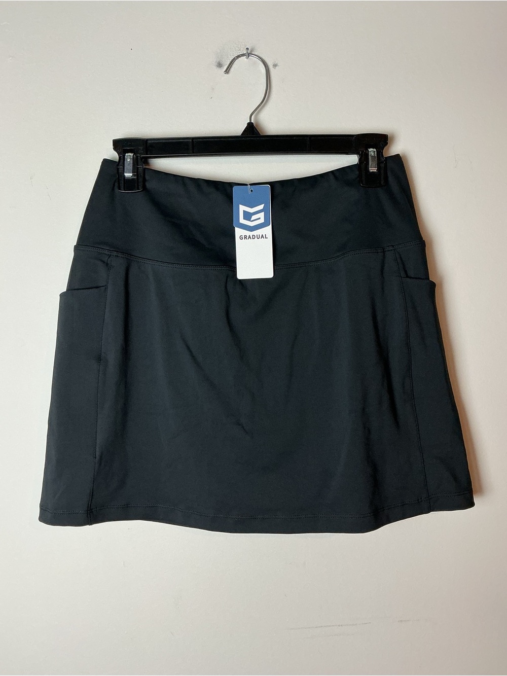 NWT G Gradual Black Athletic Skort Size S Pockets Golf Tennis Outdoors